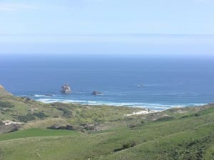 Ocean look out from farm paddocks